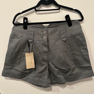NWT Burberry Brit Grey Pleated Shorts Cargo